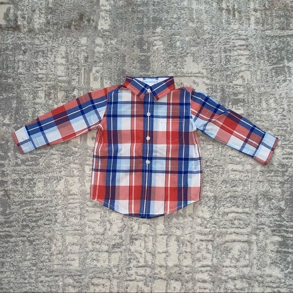 🏷️ 5 for $25 - JANIE And Jack Plaid Button Down Shirt - Picture 1 of 7